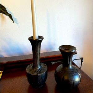 VINTAGE WOOD CANDLESTICK HOLDER